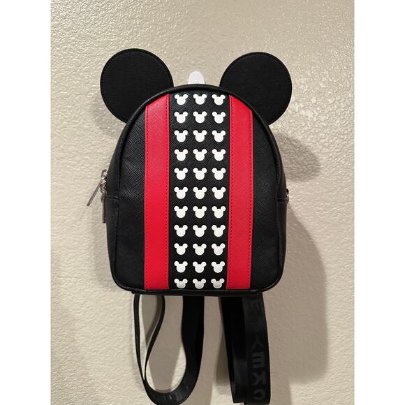 NWOT Disney Loungefly Mickey Mouse Icon Black and Red Mini Backpack - Picture 1 of 10